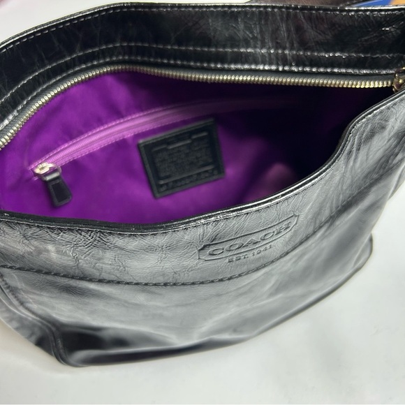 Vintage Coach Zoe Black Leather Shoulder Bag Purse | Model: F1082-F15478 - Picture 13 of 16